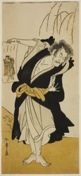 Otani Hiroemon III jako renegátský mnich Dainichibo ve hře Tsukisenu Haru Hagoromo Soga, uvedené v divadle Ichimura ve třetím měsíci,