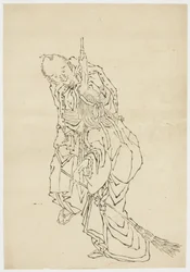 Jo a Uba; Téma Takasago, ca. 1815-1849 (inkoust na papíře)