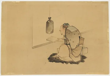 Scholar Reading at a Window, cca 1850 (inkoust a barva na papíře)