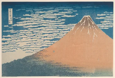 Mírný vánek za krásného dne (Gaifu kaisei), ze série „Třicet šest pohledů na horu Fuji (Fugaku sanjurokkei)“