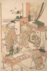 Čínští chlapci se učí psát a malovat, ca. 1785.