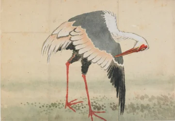 Jeřáb, období Edo, konec 18.-začátek 19. století.
