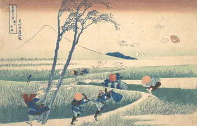 Ejiri v provincii Suruga Sunshu Ejiri, ze série Třicet šest pohledů na horu ..., ca. 1830-32.