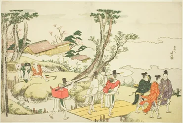 Frontispiece k ilustrovanému albu "Thirty-six Immortal Women Poets" ("Nishikizuri onna sanjurokkasen")