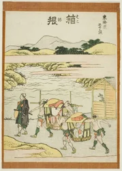 Hakone, ze série "Padesát tři stanic Tokaida (Tokaido gojusan tsugi)"