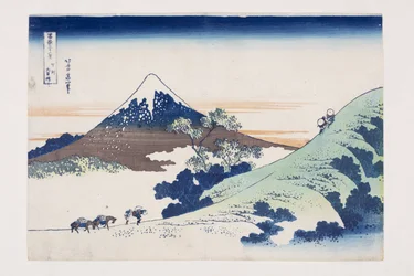 Inume Pass v provincii Kai (Koshu Inume-toge) (barevný dřevěný tisk)