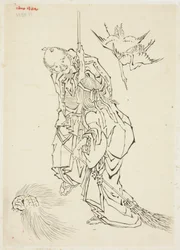 Jo a Uba; Téma Takasago, ca. 1815-1849 (inkoust na papíře)
