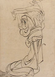 Maiden hrající samisen, konec 18.-začátek 19. století.