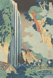 Vodopád Ono na Kisokaidu, Kisokaido Ono no bakufu, ze série Cesta po Wa..., kolem 1832.