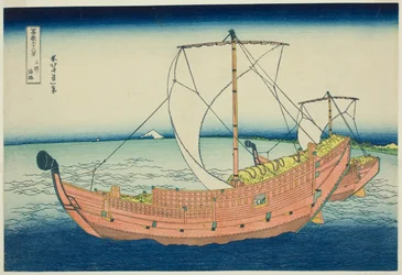 Sea Lane Off Kazusa Province (Kazusa no kairo), ze série „Třicet šest pohledů na horu Fuji (Fugaku sanjurokkei)“