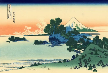 Pláž Shichiri v provincii Sagami, kolem roku 1830 (dřevotisk)