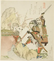 Sima Guang a Shibata Katsuie ze série „Pět sourozeneckých obrázků Číny a Japonska pro skupinu Zakurogaki (Zakurogaki-ren goban no uchi wakan e-kyodai)“