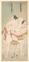 Sumo zápasníci Wadagahara Jinshirō a Kachōzan Gorokichi