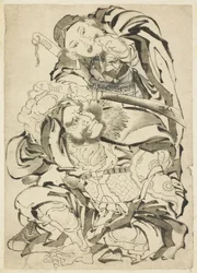 Dva čínští hrdinové, c.1815-49 (inkoust na papíře)