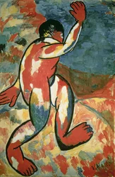 A Bather, 1911 (kvaš na papíře)