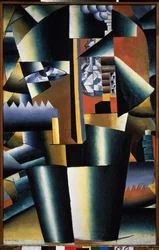 Portrét Ivana Klyuna (Kliun) (Ivan Klioune) (1873-1943) (Portrét Ivana Klyuna) - obraz Kazimira Severinoviče Maleviče (Malevich, Malevic) (1878-1935), olej na plátně