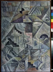 Samovar. Obraz Kazimira Severinoviče Maleviče (Malevich, Malevic) (1878-1935), olej na plátně