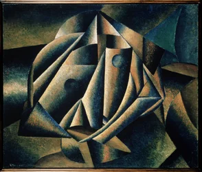Hlava venkovské dívky. Obraz Kazimira Severinoviče Maleviče (Malevich, Malevic) (1878-1935), olej na plátně