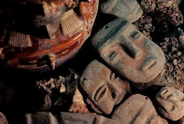 Amerika; archeologie; Mexiko; Templo Mayor; Velký chrám Aztéků; Pohřeb; Tenochtitlan..., 2010 (foto)