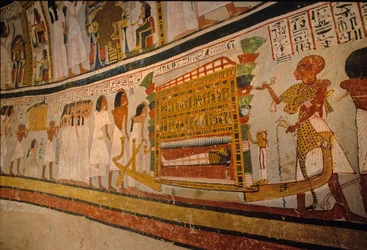 Royova hrobka; pohřební průvod, ; 18. dynastie. Údolí šlechticů; Théby; Egypt; Ne...