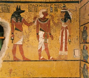 Nástěnná malba v hrobce krále Tutanchamona; Egypt; Nová říše; Tutanchamon; údolí, 2003