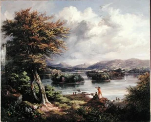 Jezero Menteith (olej na plátně)