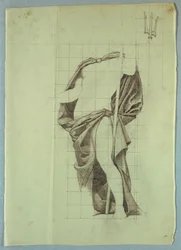 Drapery Study of the Atlantic for "The Marriage of the Atlantic and Pacific", Nástěnná malba v Senátu v Kapitolu státu Wisconsin, Madison, WI