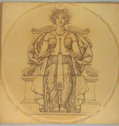 Studujte na "Rectitude," Lunette v Hudson County Courthouse, Jersey City, NJ