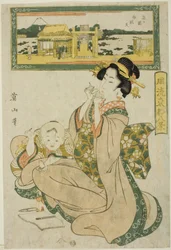 Svatyně Benzaiten v Shinobugaoka (Shinobugaoka Benzaiten), z „Módních osmi pohledů na východní hlavní město (Furyu Toto hakkei)“