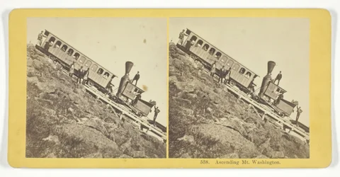 Ascending Mt. Washington, 185575. Tvůrci: Kilburn Brothers, BW Kilburn.