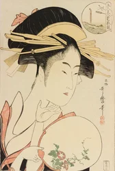 Kisegawa z Matsubaya, ze série Porovnání půvabů pěti krásek, c. 1795.
