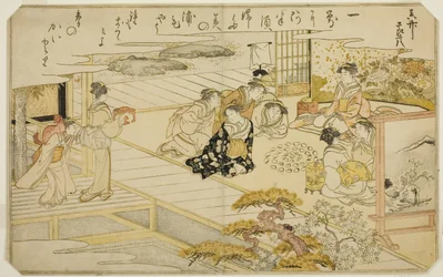Shell-Matching Game, z ilustrované knihy „Dárky z odlivu (Shiohi no tsuto)“