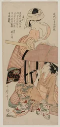 Women by a Palanquin (ze série Čínské a japonské básně sedmiletých dívek z nedávné doby)