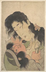 Yamauba si hraje s Kintarōem