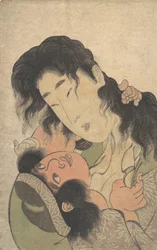 Yamauba Playing with the Young Kintoki, ca. 1795.