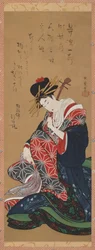 Shamisen Player, období Edo, konec 18.-začátek 19. století.