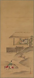 Minamoto no Nakakuni navštěvuje lady Kogō