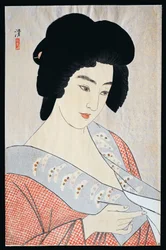 Geisha Ichien, Ka 1933, Kiyoshi Kobayakawa (1896-1948), turn to d ward t, 40,5x26 cm, Meiji-Morowa Perio d, Japonsko, 20. linie ry