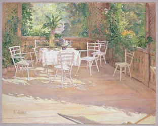 Pohled na verandu (akvarel na papíře)