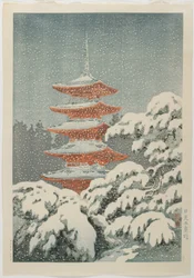 Pětipatrová pagoda ve svatyni Nikko, c. 1930-1940