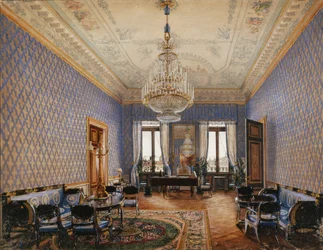 Interiéry Zimního paláce. Přijímací pokoj velké princezny Marie Nikolajevny, 1837