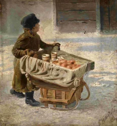 Chlapec. Studie pro masopustní slavnost na Admiralitajském náměstí v Petrohradě, kolem roku 1869