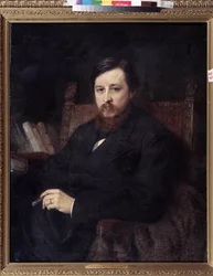 Portrét skladatele Michaila P. Azanchevského (Azanchevského) (1839-1881) (Portrét skladatele M.P.Azanchevského). Obraz Konstantina Jegoroviče Makovského (Constantin Makovsky) (1839-1915), olej na plátně