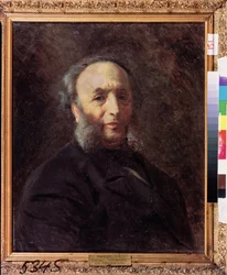 Portrait du peintre Ivana Aivazovského (Aivazovského) (1817-1900). (Portrét umělce Ivana Aivazovského). Peinture de Konstantin Jegorovič Makovskij (Constantin Makovski) (1839-1915), huile sur toile