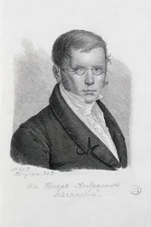 Portrét básníka knížete Petra Andrejeviče Vjazemského 1792-1878.