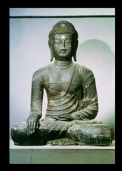 Sedící Buddha Šákjamuni z výměny (železo)