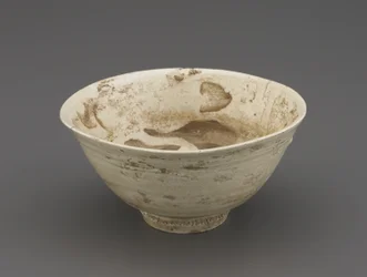 Čajová mísa (koraijawan), druhá polovina 16. století (porcelán s průhlednou glazurou, opravy zlatého laku)