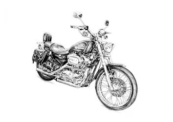 Kresba klasického motocyklu