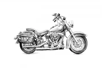 Kresba klasického motocyklu