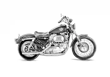 Kresba klasického motocyklu